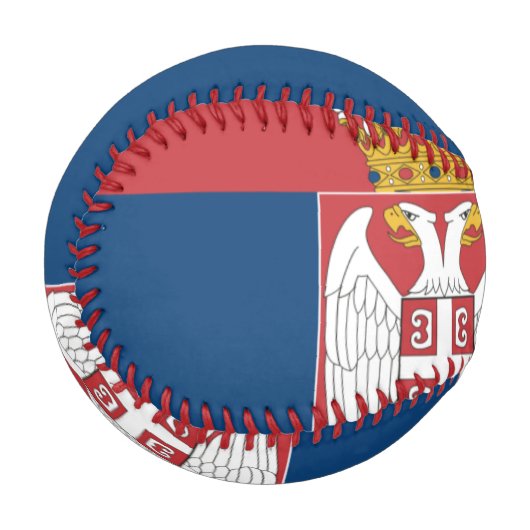 Flagge von Serbien Baseball (Vorderseite Links)