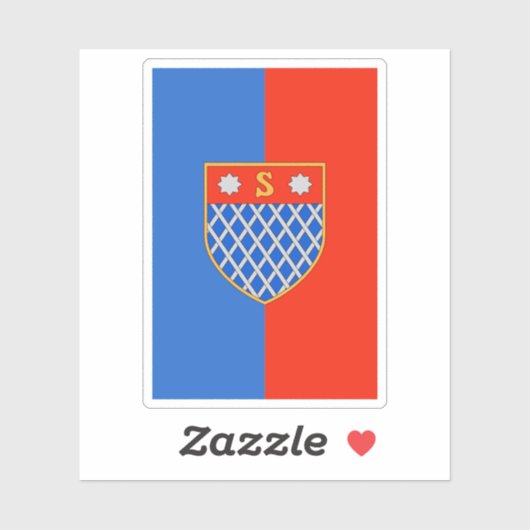 Flagge von Shkodër, Albanien Aufkleber (Blatt)