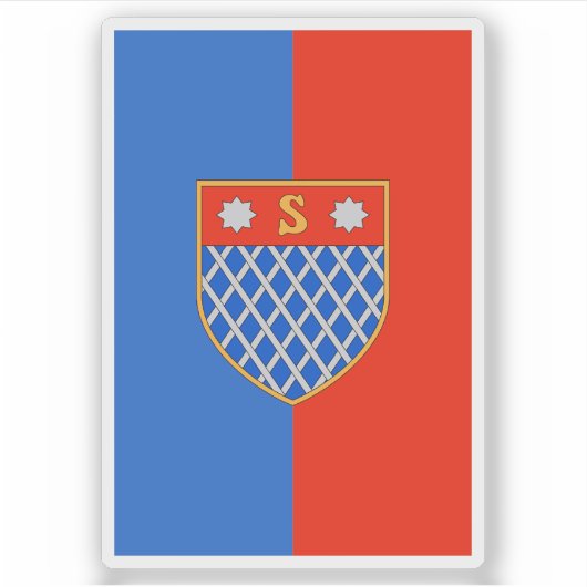 Flagge von Shkodër, Albanien Aufkleber (Vorderseite)