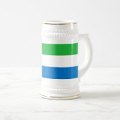 Flagge von Sierra Leone Bierglas (VorderseiteRechts)