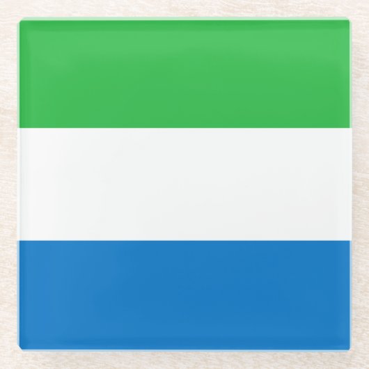 Flagge von Sierra Leone Glasuntersetzer (Vorderseite)