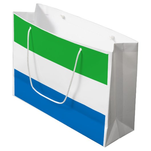 Flagge von Sierra Leone Große Geschenktüte (Vorderseite Schrägansicht)