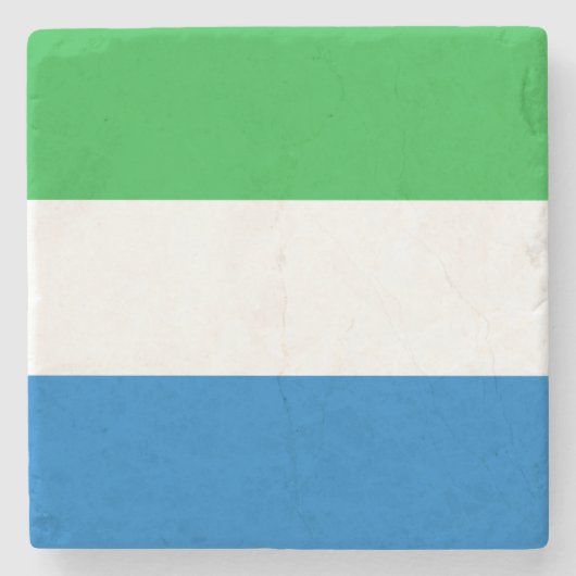 Flagge von Sierra Leone Steinuntersetzer (Vorderseite)