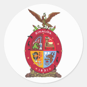 Flagge von Sinaloa Runder Aufkleber