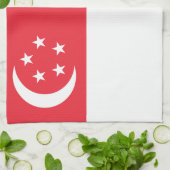 Flagge von Singapur Geschirrtuch (Gefaltet)