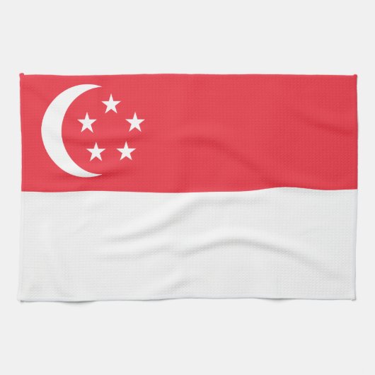 Flagge von Singapur Geschirrtuch (Horizontal)