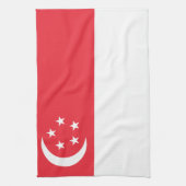 Flagge von Singapur Geschirrtuch (Vertikal)