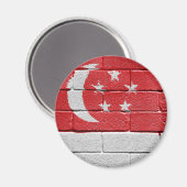 Flagge von Singapur Magnet (Vorderseite/Rückseite)
