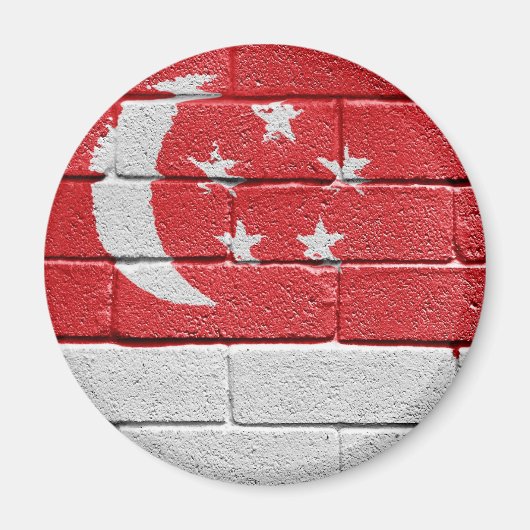 Flagge von Singapur Magnet (Vorne)