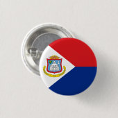 Flagge von Sint Maarten Button (Vorne & Hinten)