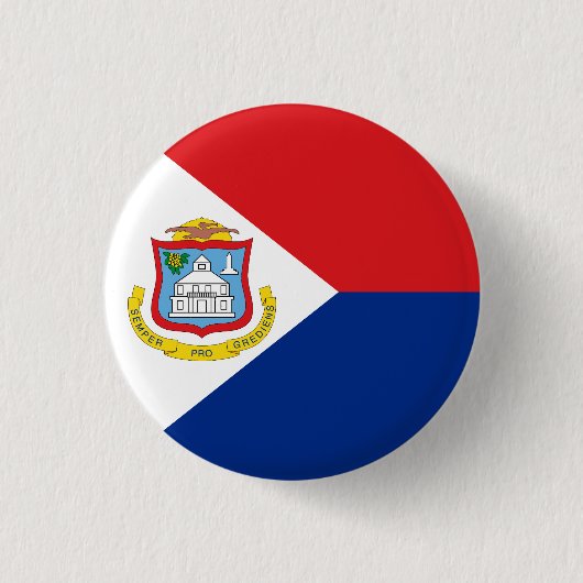 Flagge von Sint Maarten Button (Vorderseite)