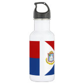 Flagge von Sint Maarten Edelstahlflasche (Rückseite)