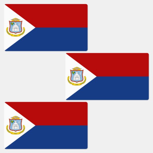 Flagge von Sint Maarten Etiketten (Gruppe)