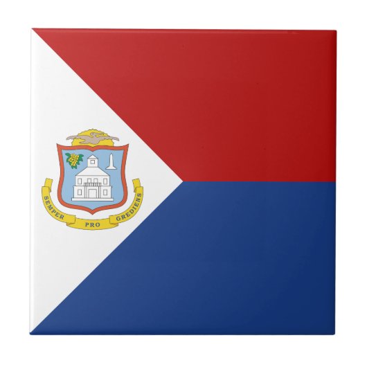 Flagge von Sint Maarten Fliese (Vorderseite)