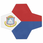Flagge von Sint Maarten Fußball (Flach)