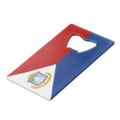 Flagge von Sint Maarten Geldbeutel Flaschenöffner (Vorderseite Schrägansicht)
