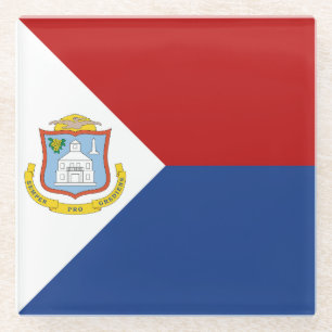 Flagge von Sint Maarten Glasuntersetzer