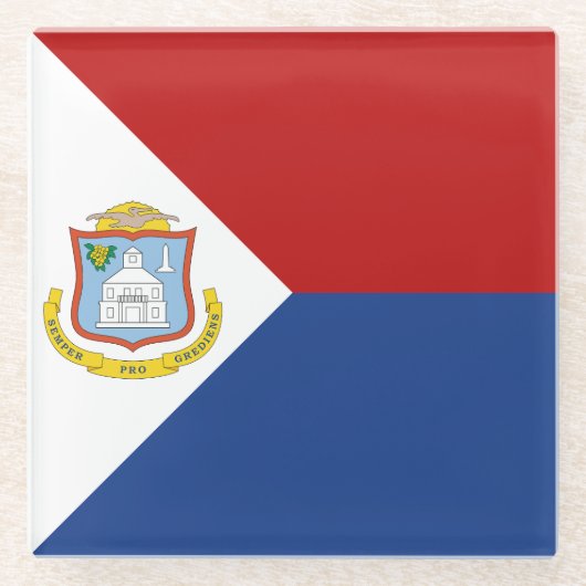 Flagge von Sint Maarten Glasuntersetzer (Vorderseite)