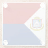 Flagge von Sint Maarten Glasuntersetzer (Rückseite)