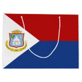 Flagge von Sint Maarten Große Geschenktüte (Rückseite)
