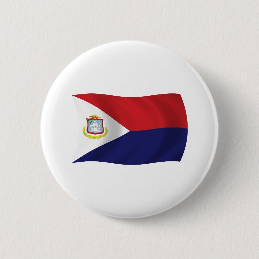 Flagge von Sint Maarten Knopf Button (Vorderseite)