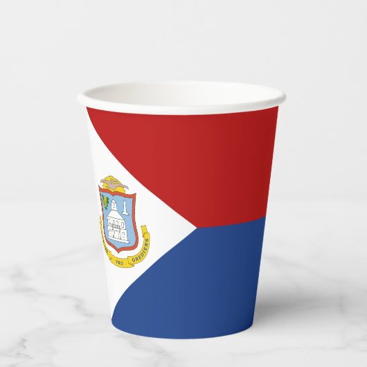 Flagge von Sint Maarten Pappbecher (Vorderseite)