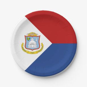 Flagge von Sint Maarten Pappteller