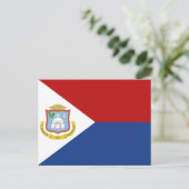 Flagge von Sint Maarten Postkarte (Stehend Vorderseite)