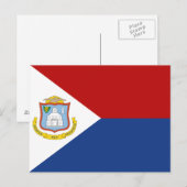 Flagge von Sint Maarten Postkarte (Vorne/Hinten)