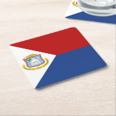 Flagge von Sint Maarten Rechteckiger Pappuntersetzer (angewinkelt)