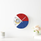 Flagge von Sint Maarten Runde Wanduhr (Zuhause)
