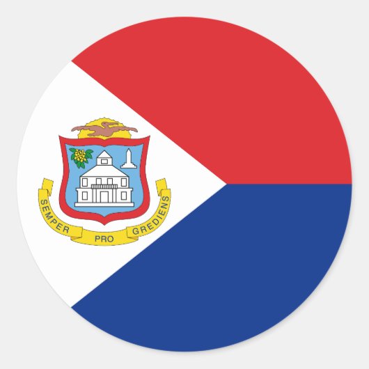 Flagge von Sint Maarten Runder Aufkleber (Vorderseite)