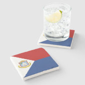 Flagge von Sint Maarten Steinuntersetzer (Seitenansicht)