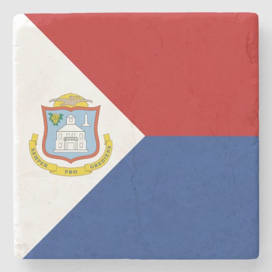 Flagge von Sint Maarten Steinuntersetzer (Vorderseite)