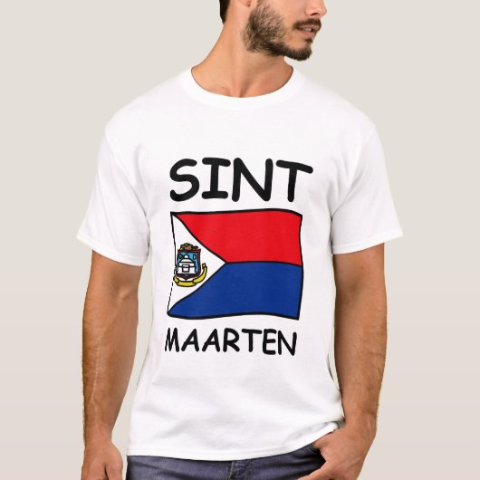Flagge von Sint Maarten T-Shirt (Vorderseite)