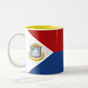 Flagge von Sint Maarten Zweifarbige Tasse