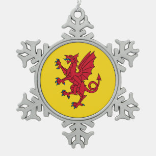 Flagge von Somerset Schneeflocken Zinn-Ornament