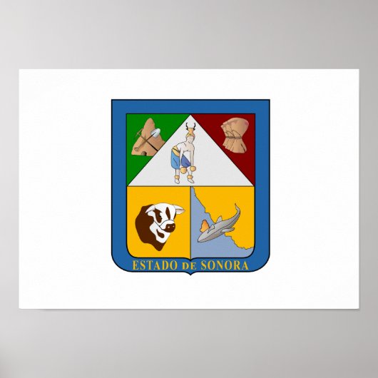 Flagge von Sonora Poster (Vorne)