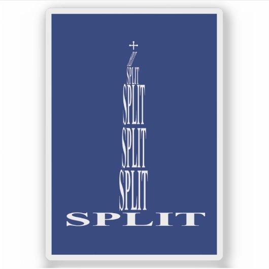 Flagge von Split, Kroatien Aufkleber (Vorderseite)