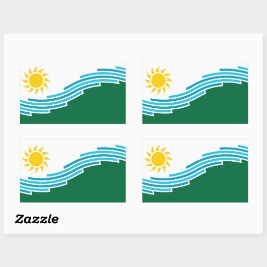 Flagge von Spokane, Washington Rechteckiger Aufkleber (Blatt)