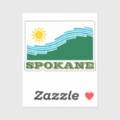 Flagge von Spokane, Washingtoner Staat Aufkleber (Blatt)