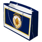 Flagge von Springfield, Massachusetts Große Geschenktüte (Rückseite Schrägansicht)