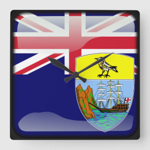 Flagge von St. Helena Quadratische Wanduhr