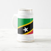 Flagge von St. Kitts und Nevis Bierglas (Vorderseite Links)