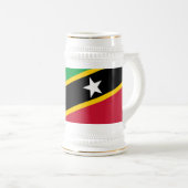 Flagge von St. Kitts und Nevis Bierglas (VorderseiteRechts)
