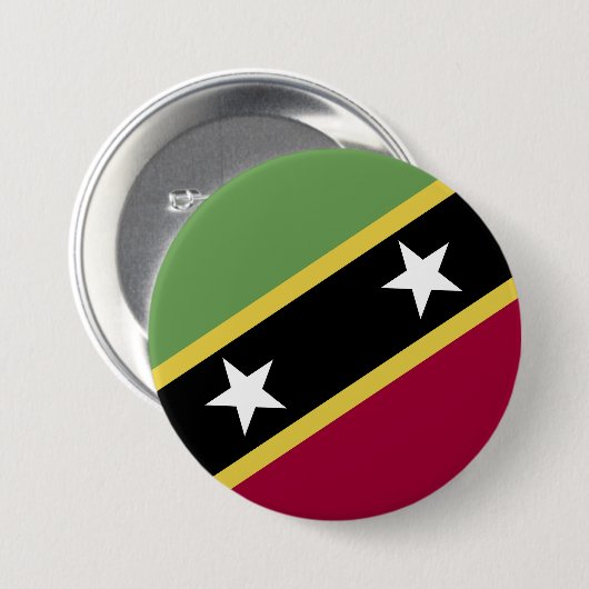 Flagge von St. Kitts und Nevis Button (Vorne & Hinten)