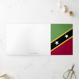 Flagge von St. Kitts und Nevis Dreifach Gefaltete Karte
