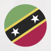 Flagge von St. Kitts und Nevis Etiketten (Design 2)