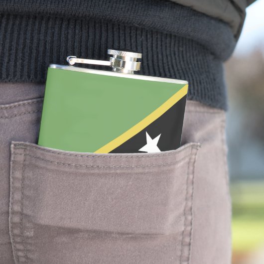 Flagge von St. Kitts und Nevis Flachmann (Beispiel)