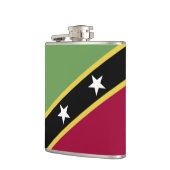 Flagge von St. Kitts und Nevis Flachmann (Links)